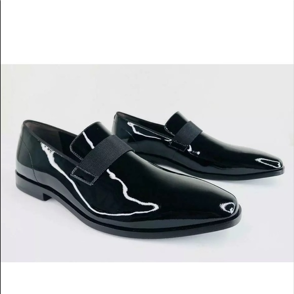 Hugo Boss Shoes | Hugo Boss Highline Slon Patent Leather Smoking Slippers Flats Size 9.5 - 42.5 | Color: Black | Size: 9.5 | Chycgal's Closet